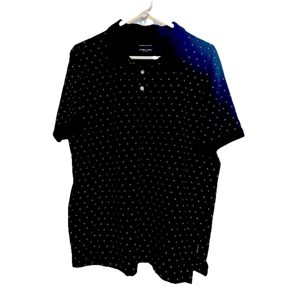 Kenneth‎ Cole Men's Black Short Sleeve Polo Size Large